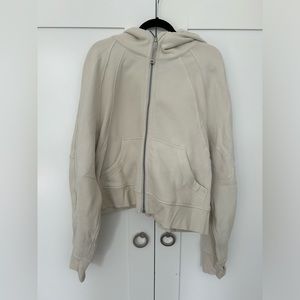 lululemon cropped full-zip hooded scuba cream